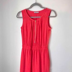 Business Casual Coral Dress with Zipper Detail